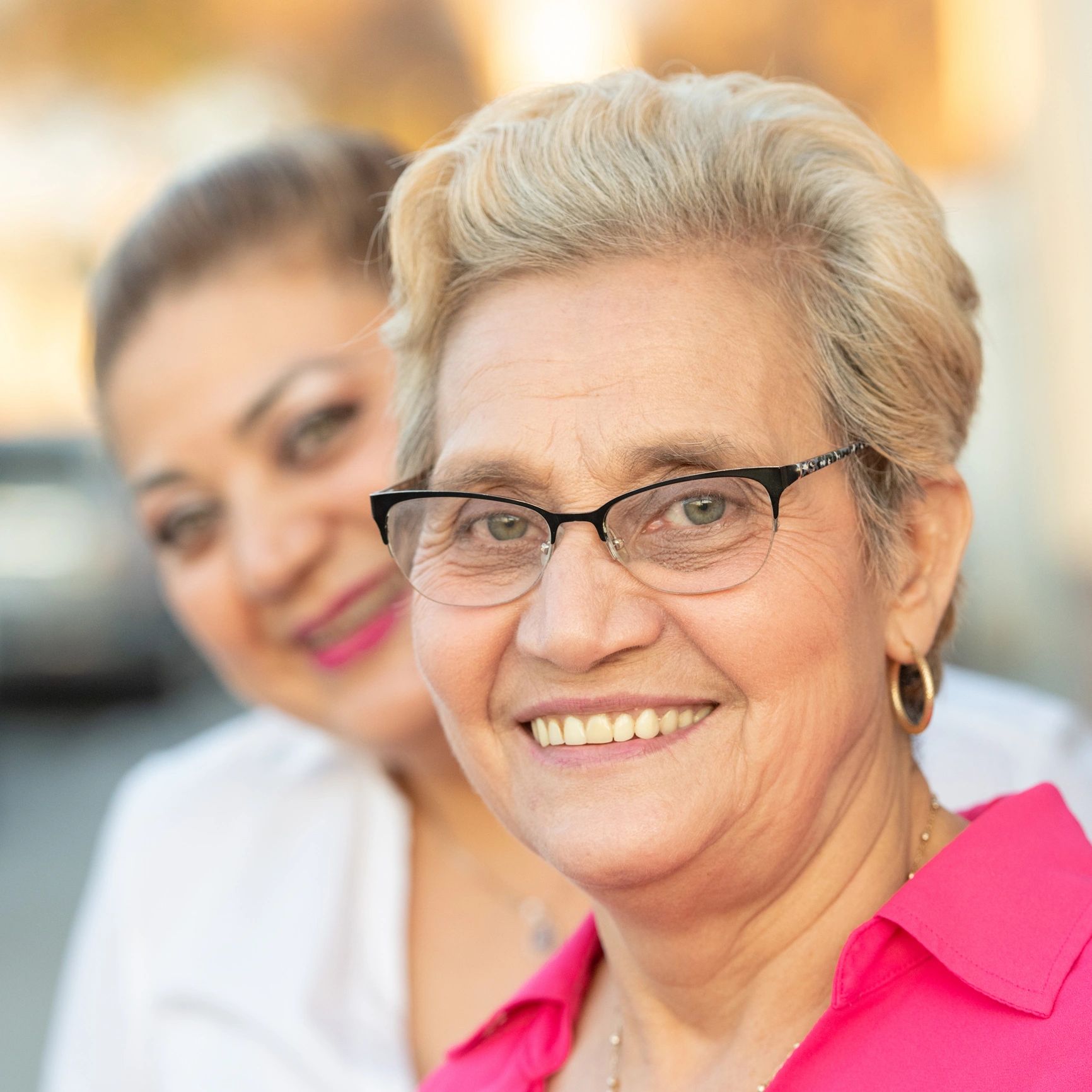 Senior woman with her adult daughter